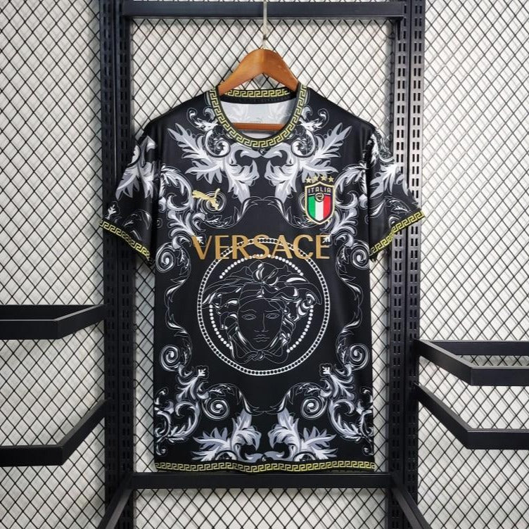 Italy 2023-2024 Football Shirt | Black | Versace Special Edition