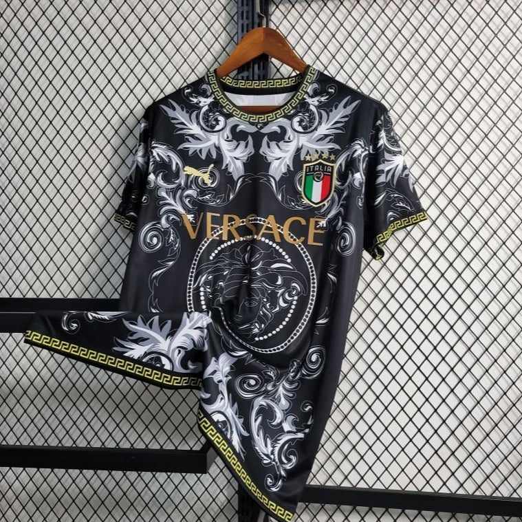 Italy 2023-2024 Football Shirt | Black | Versace Special Edition